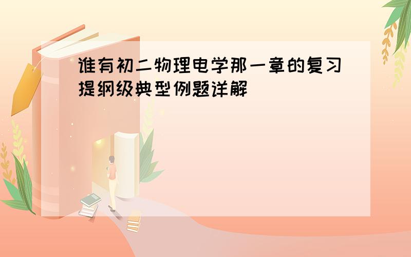 谁有初二物理电学那一章的复习提纲级典型例题详解