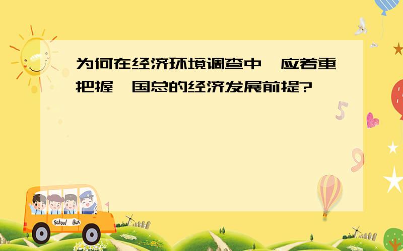 为何在经济环境调查中,应着重把握一国总的经济发展前提?