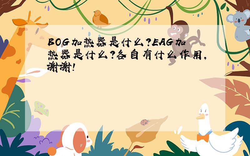 BOG加热器是什么?EAG加热器是什么?各自有什么作用,谢谢!