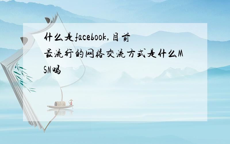 什么是facebook,目前最流行的网络交流方式是什么MSN吗