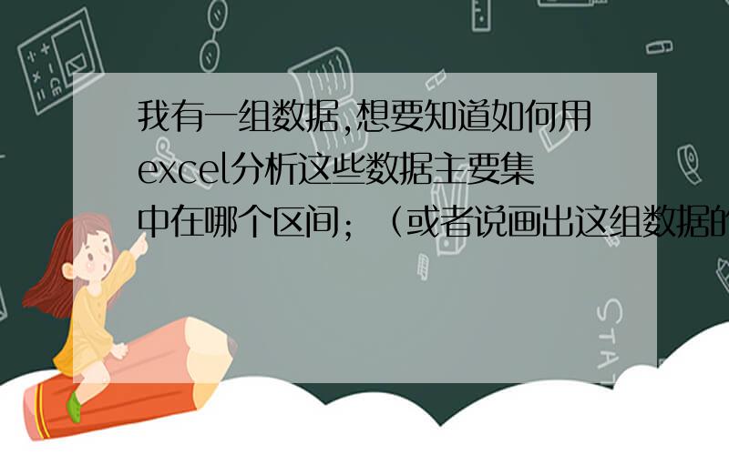 我有一组数据,想要知道如何用excel分析这些数据主要集中在哪个区间；（或者说画出这组数据的正态分布图）