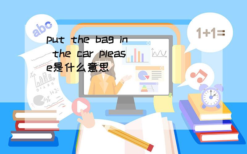 put the bag in the car please是什么意思