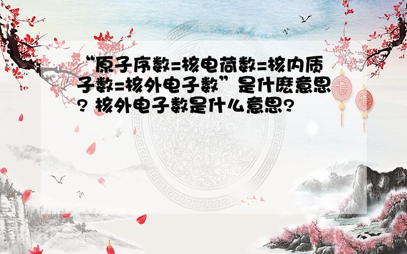 “原子序数=核电荷数=核内质子数=核外电子数”是什麽意思? 核外电子数是什么意思?