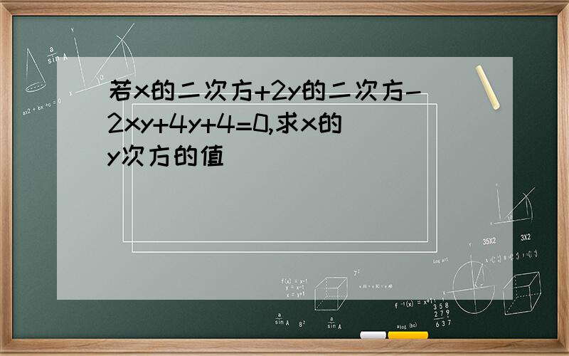 若x的二次方+2y的二次方-2xy+4y+4=0,求x的y次方的值