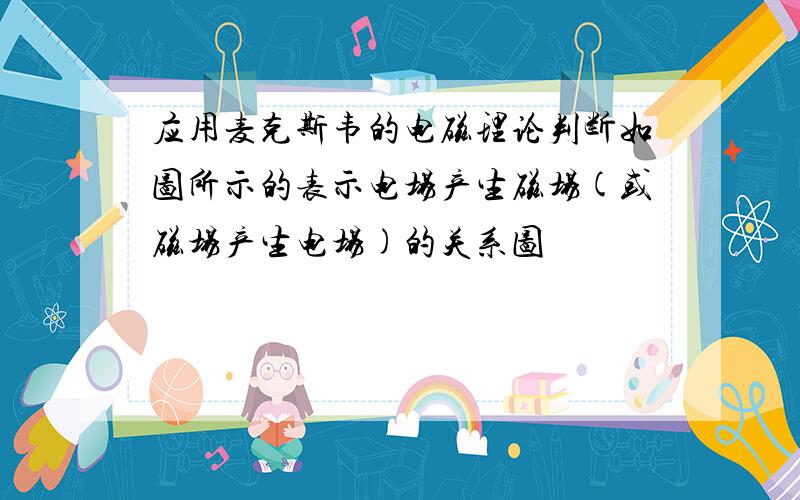 应用麦克斯韦的电磁理论判断如图所示的表示电场产生磁场(或磁场产生电场)的关系图