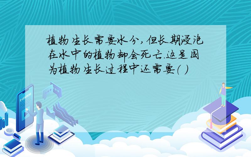 植物生长需要水分,但长期浸泡在水中的植物却会死亡.这是因为植物生长过程中还需要（ ）