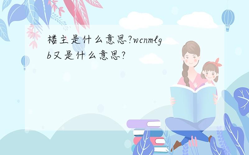 楼主是什么意思?wcnmlgb又是什么意思?