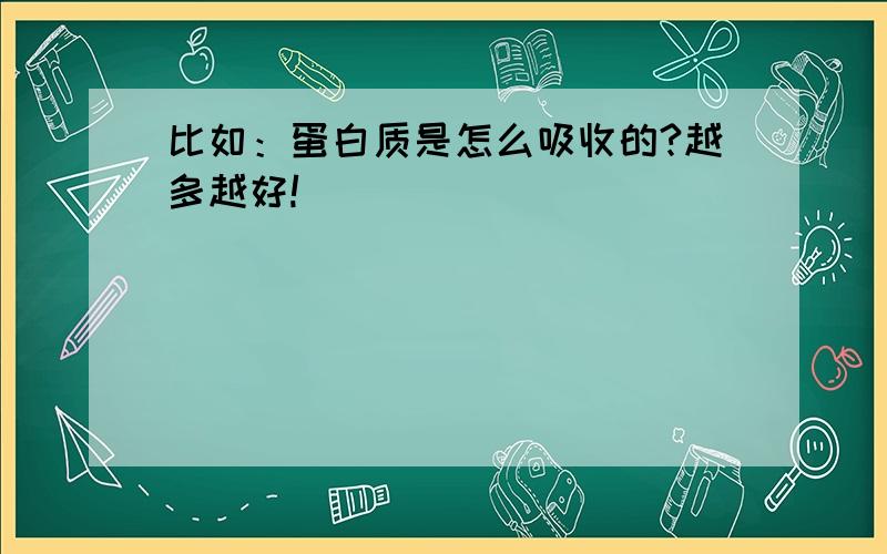 比如：蛋白质是怎么吸收的?越多越好!