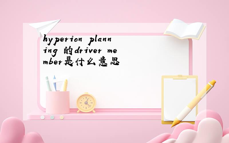 hyperion planning 的driver member是什么意思