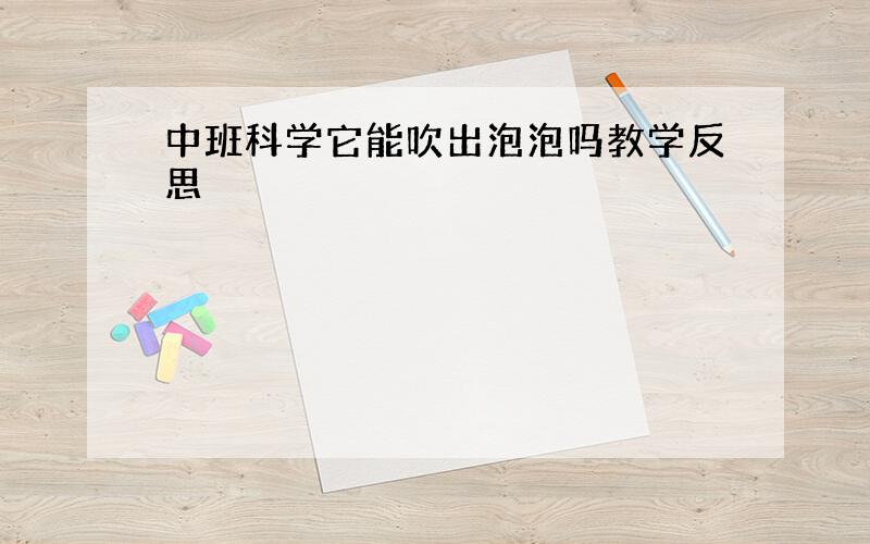 中班科学它能吹出泡泡吗教学反思