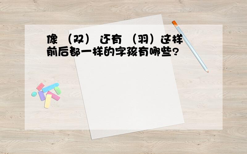 像 （双） 还有 （羽）这样前后都一样的字孩有哪些?