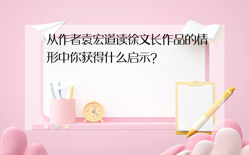 从作者袁宏道读徐文长作品的情形中你获得什么启示?