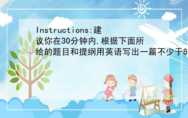 Instructions:建议你在30分钟内,根据下面所给的题目和提纲用英语写出一篇不少于80词的短文.1.学习方法