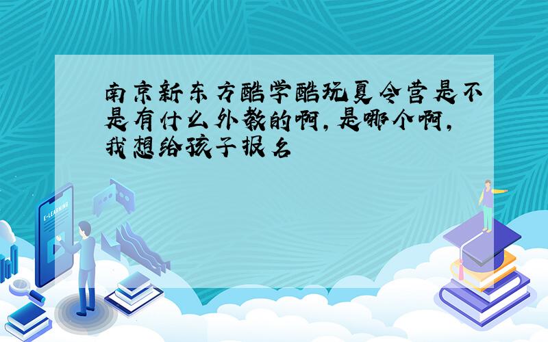 南京新东方酷学酷玩夏令营是不是有什么外教的啊,是哪个啊,我想给孩子报名