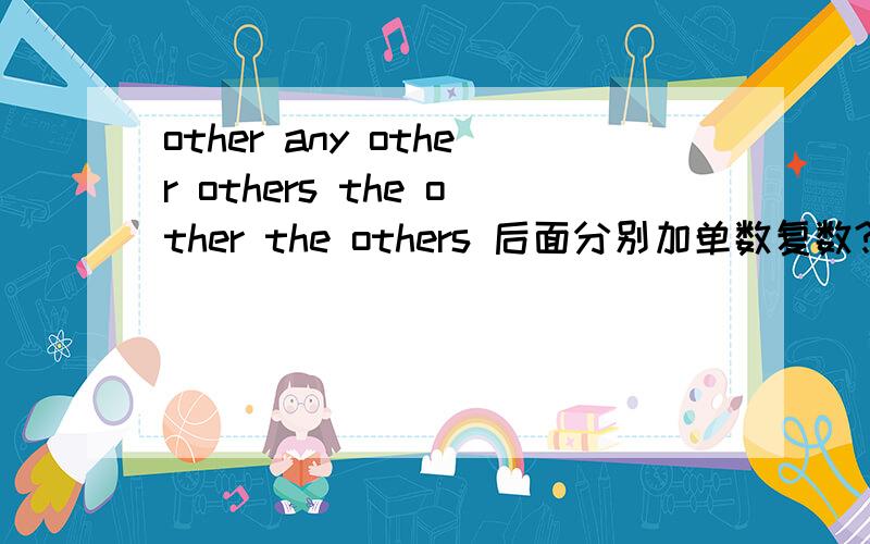 other any other others the other the others 后面分别加单数复数?