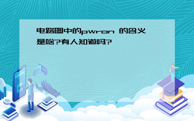 电路图中的pwron 的含义是啥?有人知道吗?