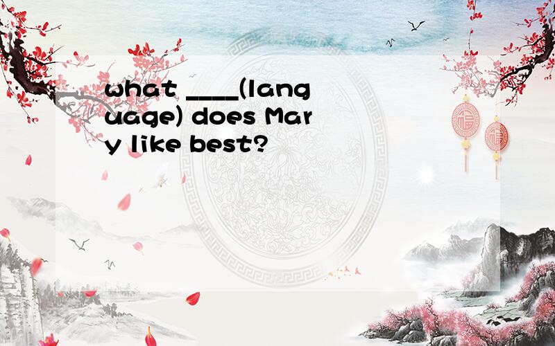 what ____(language) does Mary like best?