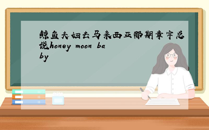 鲸鱼夫妇去马来西亚那期章宇总说honey moon baby