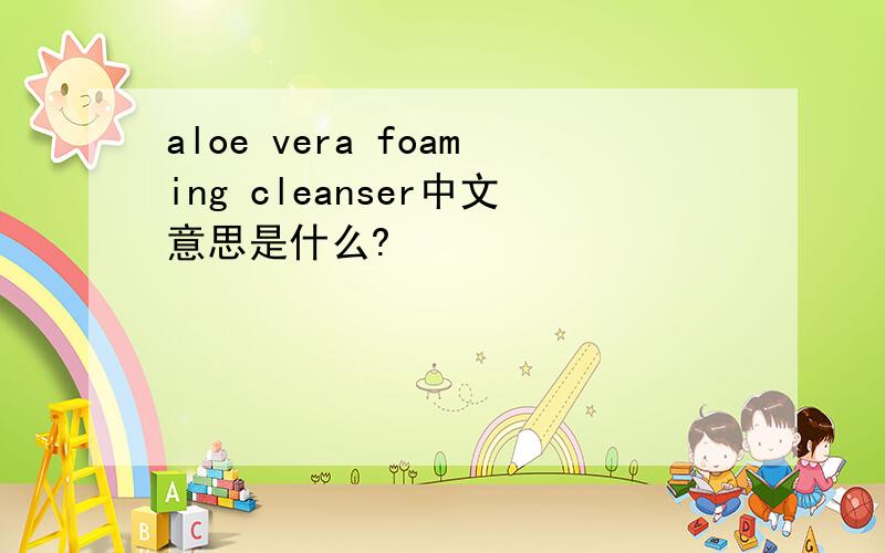 aloe vera foaming cleanser中文意思是什么?