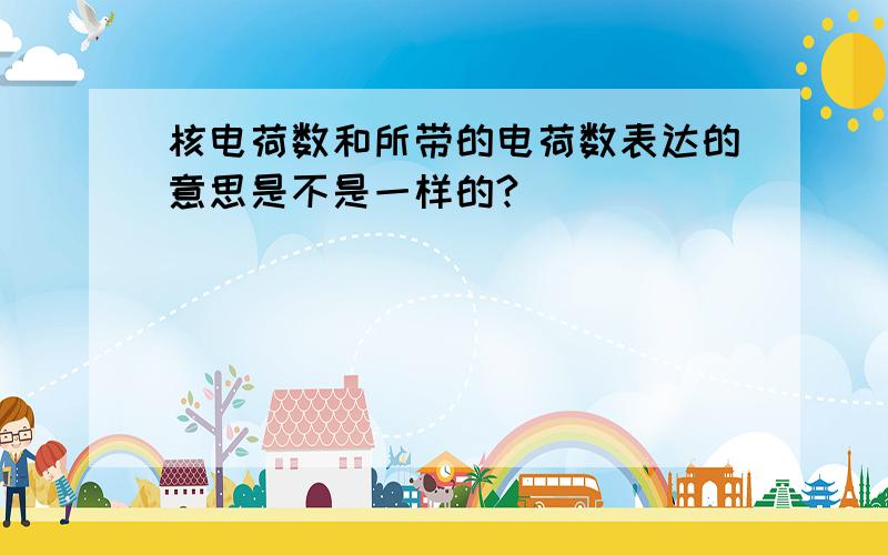 核电荷数和所带的电荷数表达的意思是不是一样的?