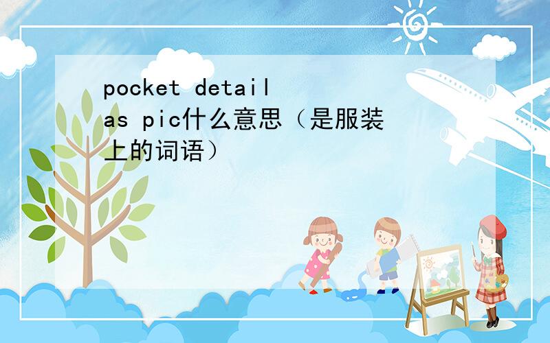 pocket detail as pic什么意思（是服装上的词语）