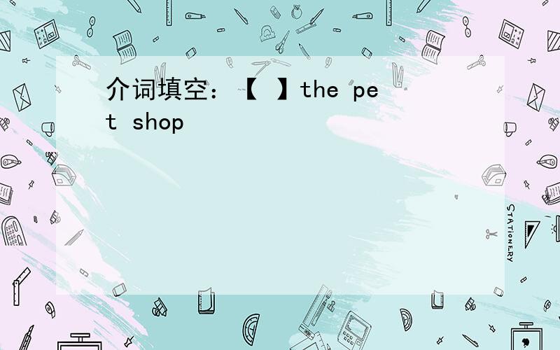 介词填空：【 】the pet shop