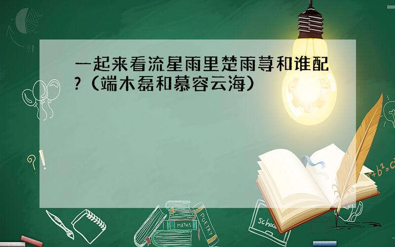 一起来看流星雨里楚雨荨和谁配?（端木磊和慕容云海）