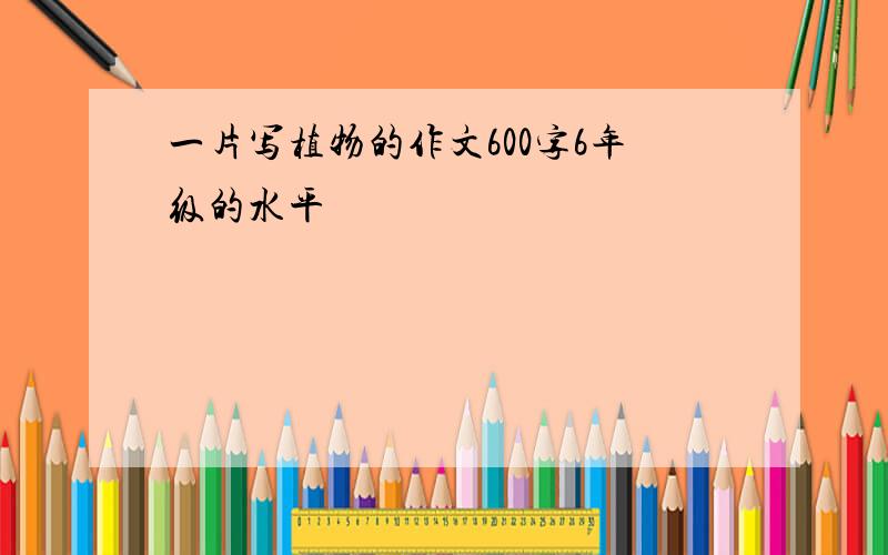 一片写植物的作文600字6年级的水平