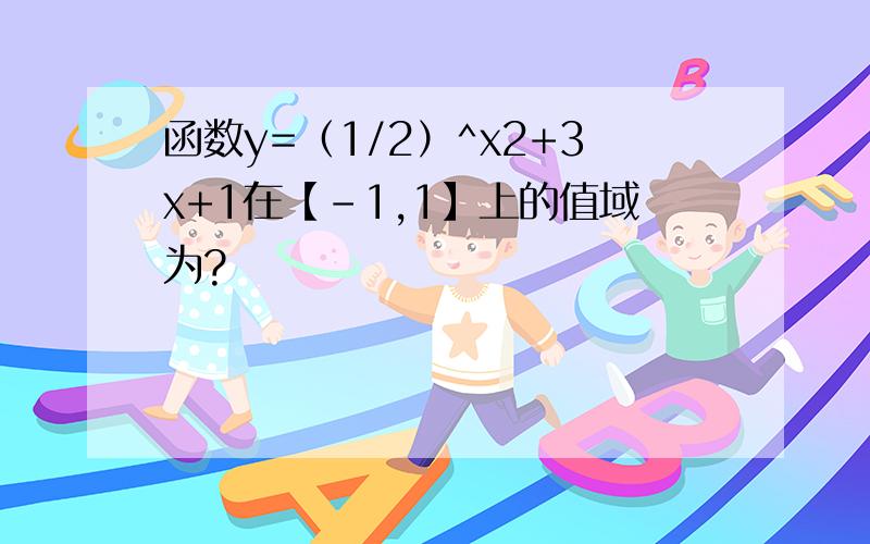 函数y=（1/2）^x2+3x+1在【-1,1】上的值域为?