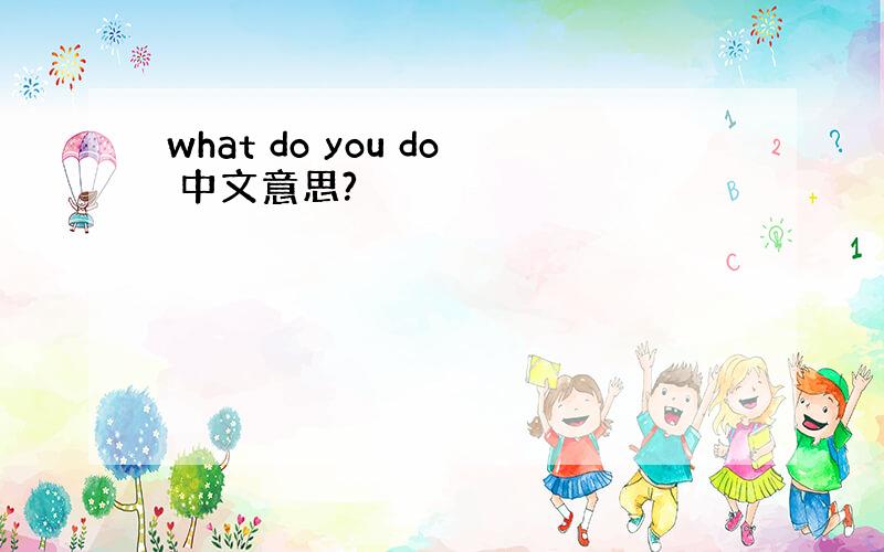 what do you do 中文意思?