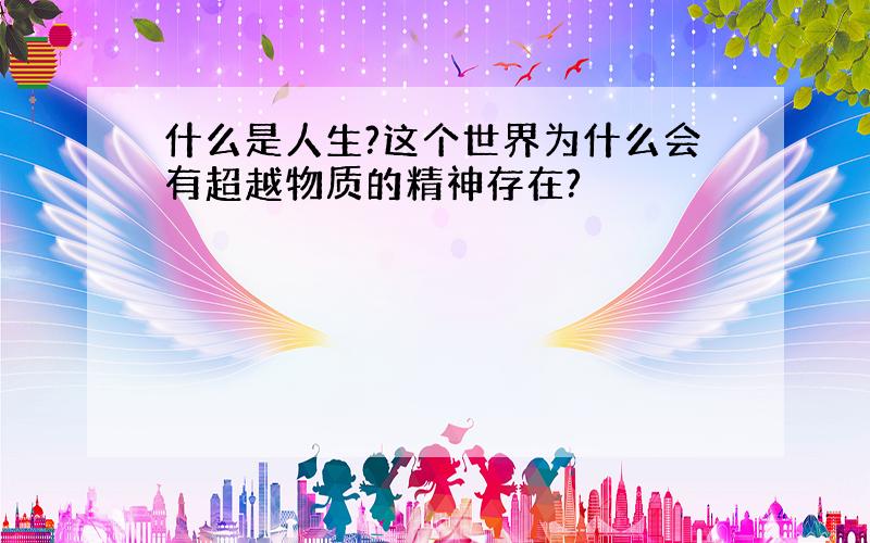 什么是人生?这个世界为什么会有超越物质的精神存在?