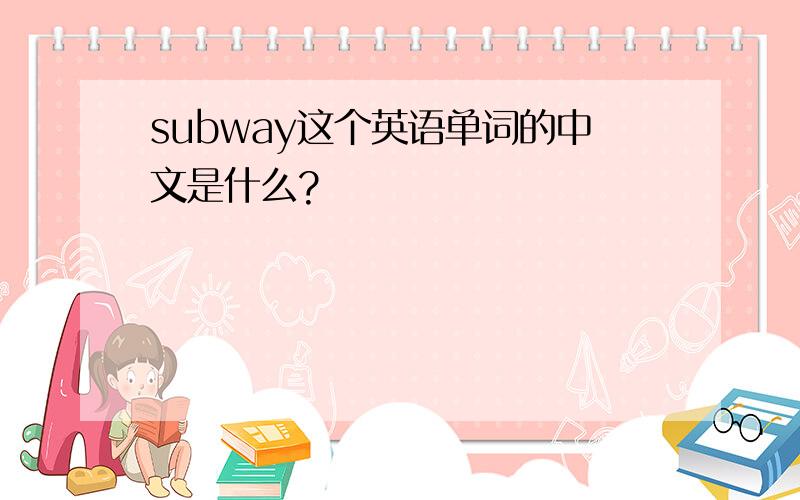 subway这个英语单词的中文是什么?