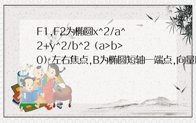 F1,F2为椭圆x^2/a^2+y^2/b^2（a>b>0）左右焦点,B为椭圆短轴一端点,向量BF1*BF2>1/2(F