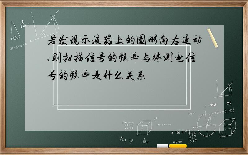 若发现示波器上的图形向右运动,则扫描信号的频率与待测电信号的频率是什么关系