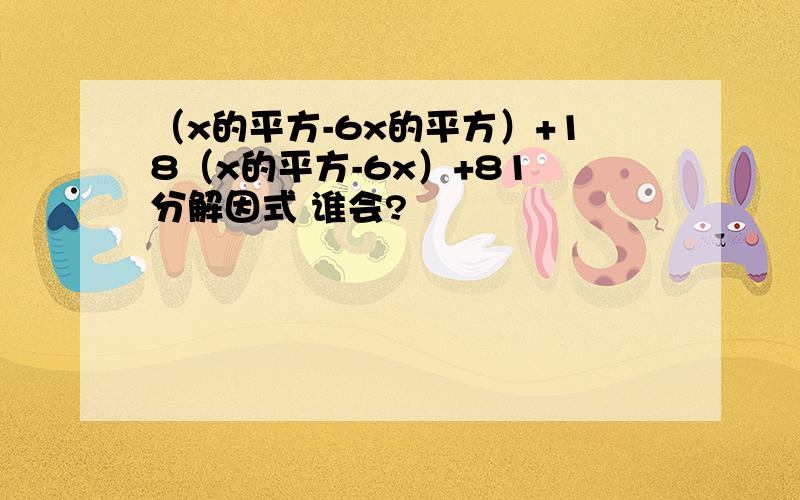 （x的平方-6x的平方）+18（x的平方-6x）+81 分解因式 谁会?