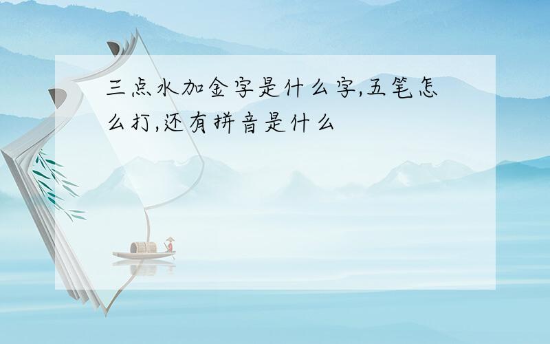 三点水加金字是什么字,五笔怎么打,还有拼音是什么