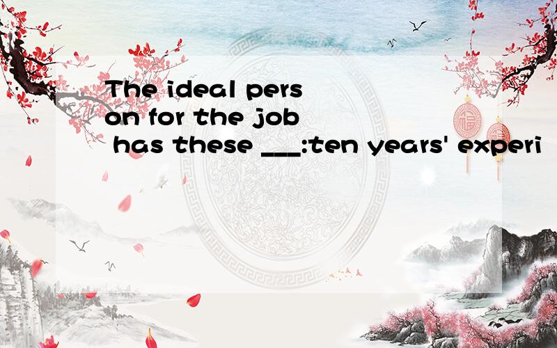 The ideal person for the job has these ___:ten years' experi