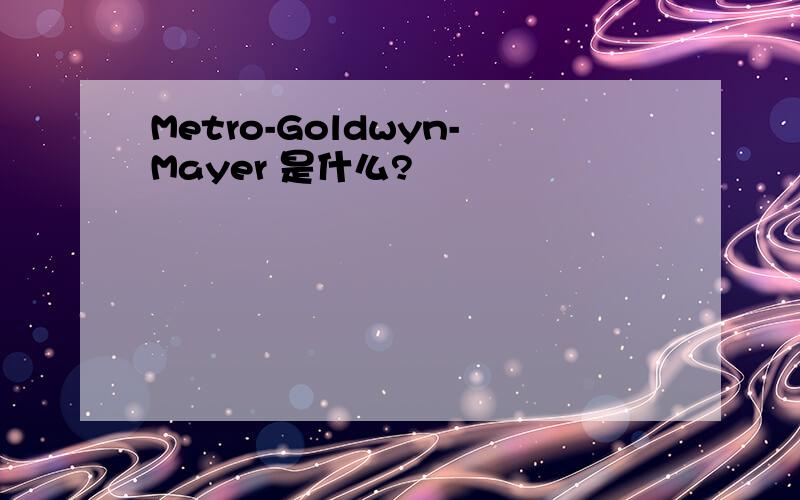 Metro-Goldwyn-Mayer 是什么?