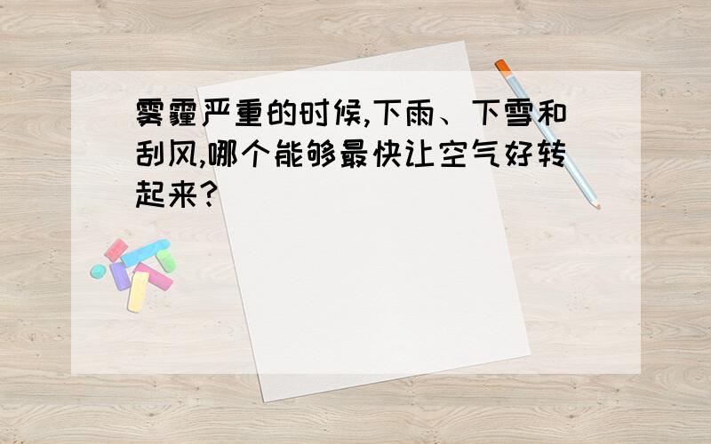 雾霾严重的时候,下雨、下雪和刮风,哪个能够最快让空气好转起来?