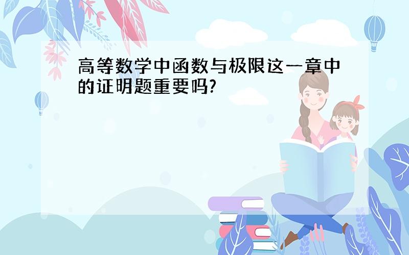 高等数学中函数与极限这一章中的证明题重要吗?