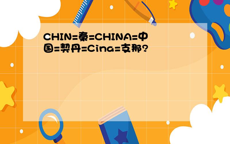 CHIN=秦=CHINA=中国=契丹=Cina=支那?