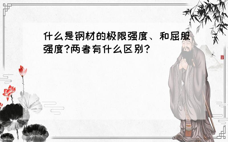 什么是钢材的极限强度、和屈服强度?两者有什么区别?