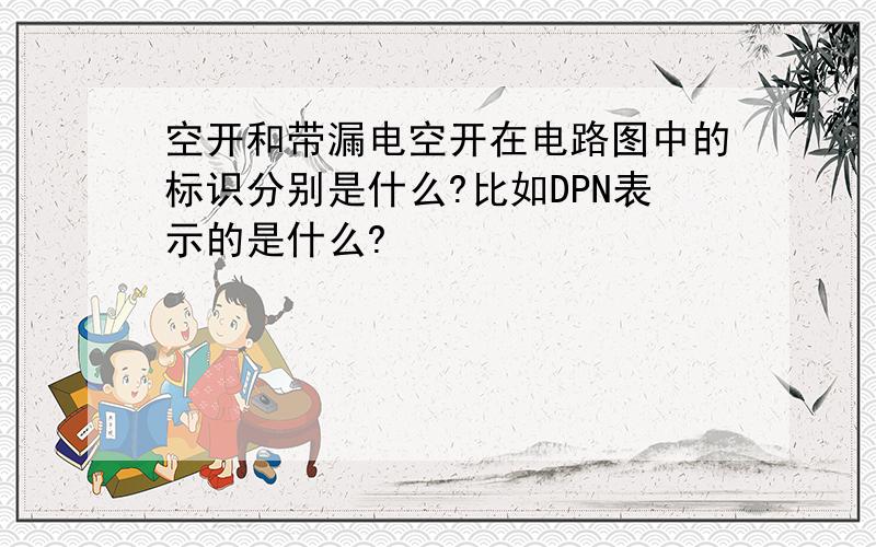 空开和带漏电空开在电路图中的标识分别是什么?比如DPN表示的是什么?