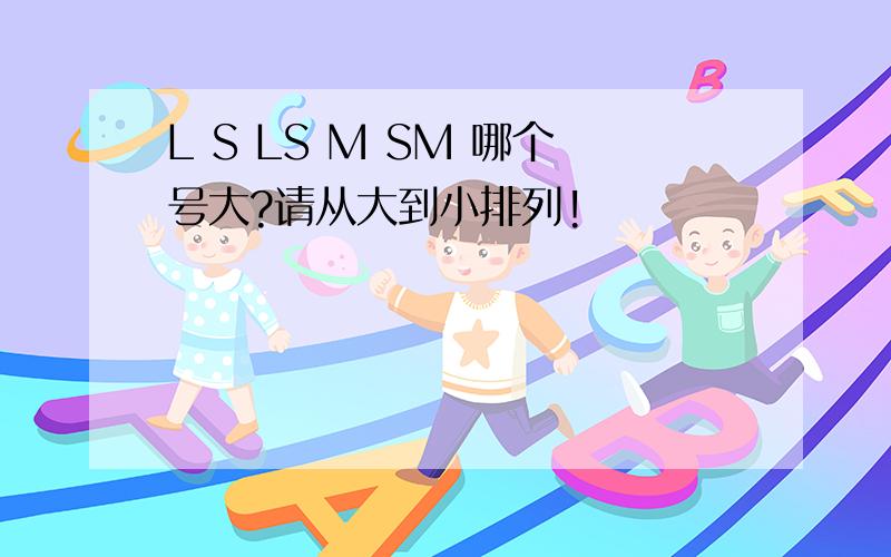 L S LS M SM 哪个号大?请从大到小排列!