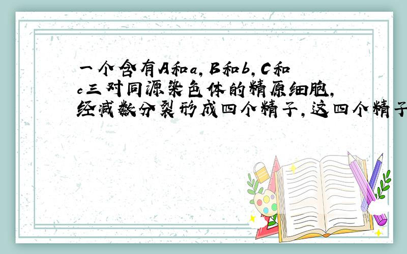 一个含有A和a,B和b,C和c三对同源染色体的精原细胞,经减数分裂形成四个精子,这四个精子的染色体组成可能是