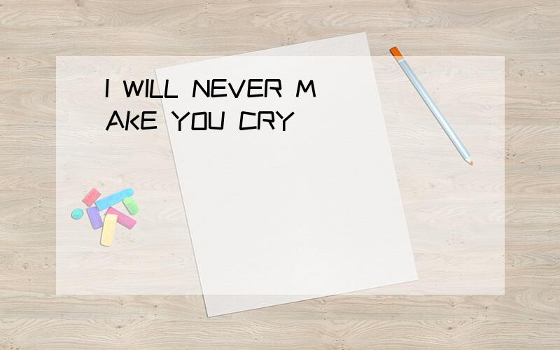 I WILL NEVER MAKE YOU CRY