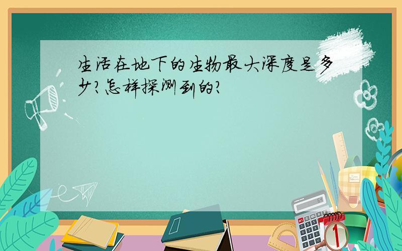 生活在地下的生物最大深度是多少?怎样探测到的?