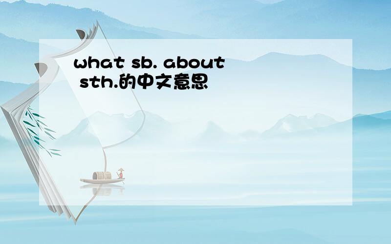 what sb. about sth.的中文意思