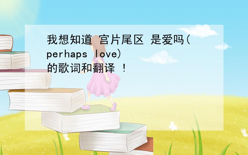 我想知道 宫片尾区 是爱吗(perhaps love) 的歌词和翻译 !