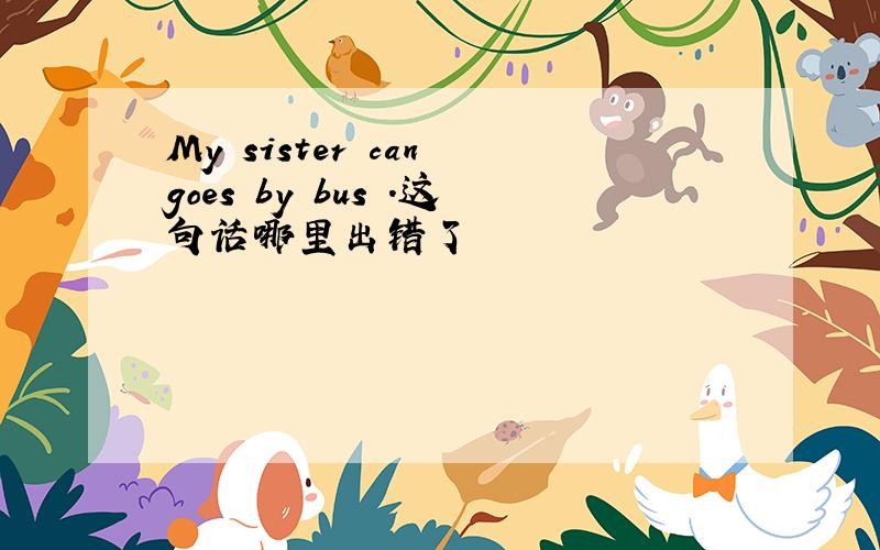 My sister can goes by bus .这句话哪里出错了